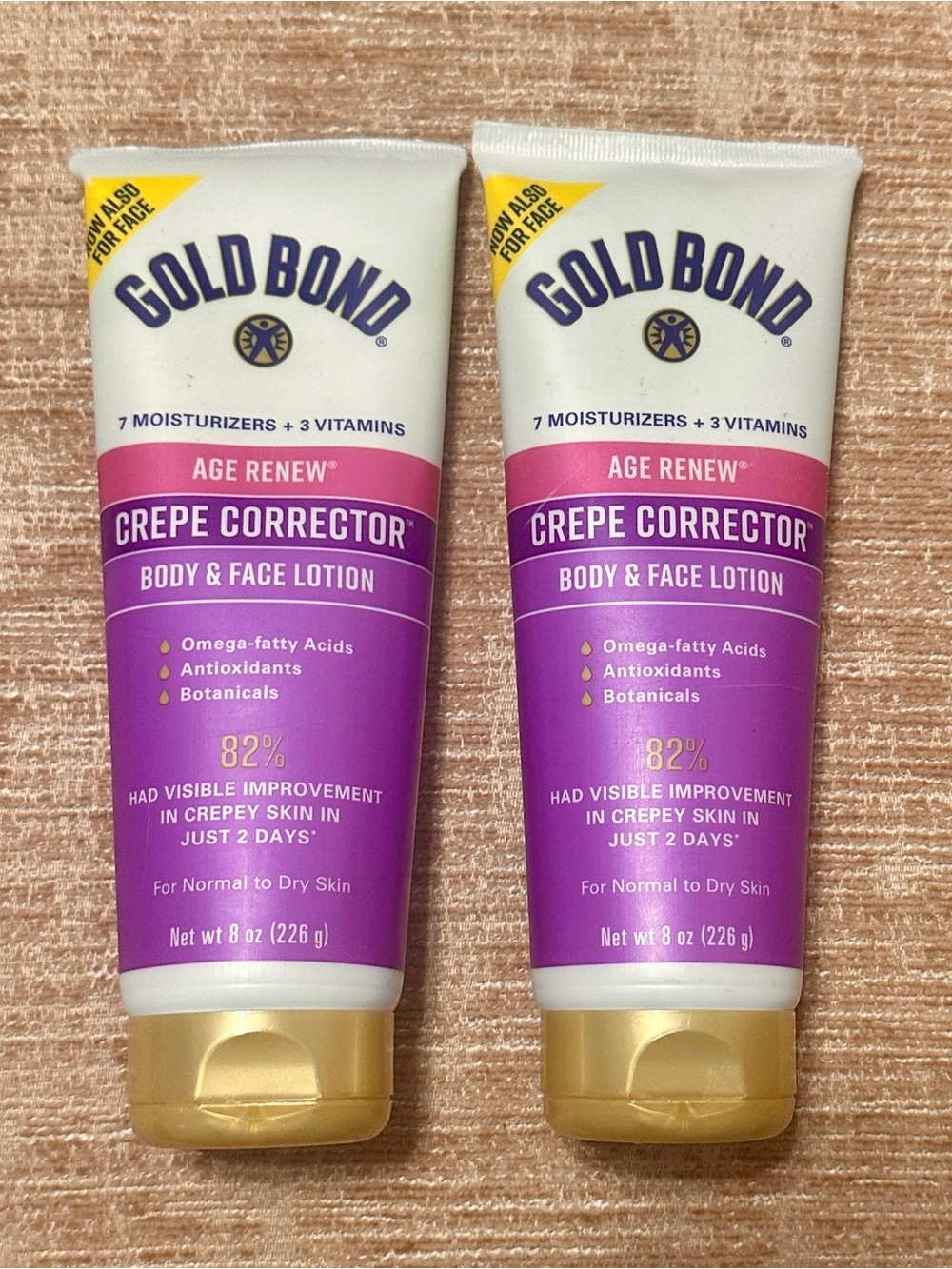 Gold Bond Age Renew Crepe Corrector Body & Face Lotion 8oz (2pack)